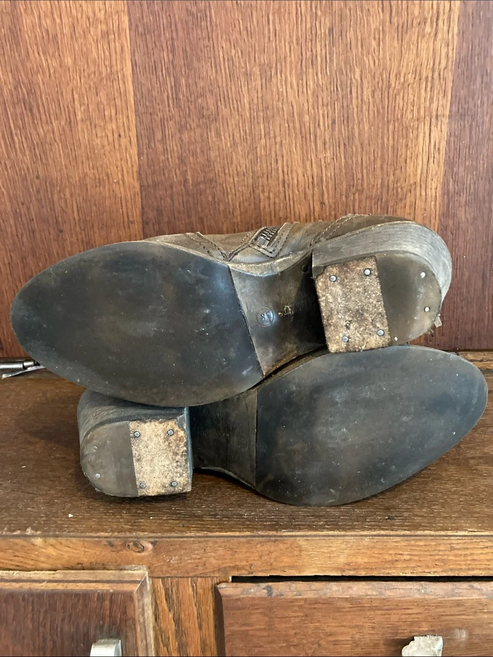 ALL SAINTS Fringe Bonny Booties Y2K sz 38 Weathered Taupe.
